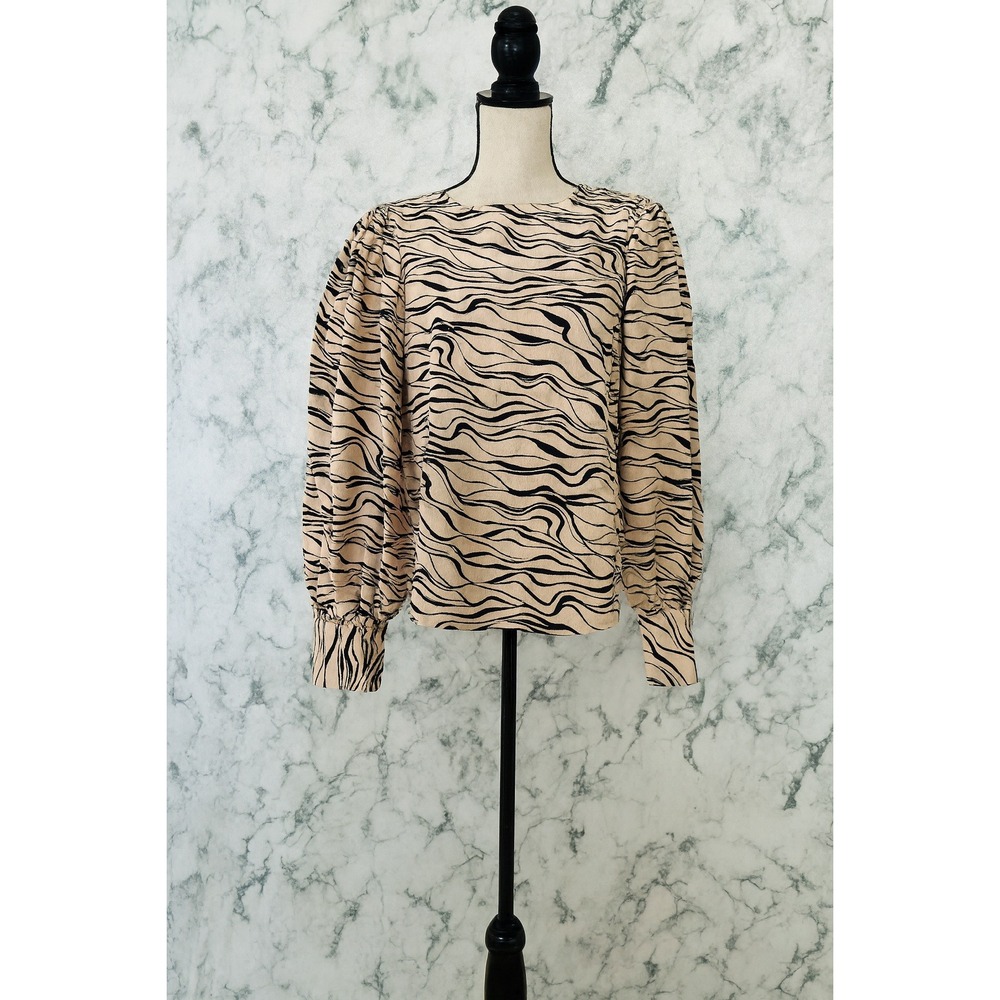 Philosophy Women XS/TP Shirt Top Black & White Zebra Animal Tall Petite‎